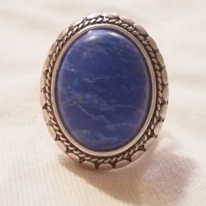 Lucky Brand Large Blue Stone Ring sz 7